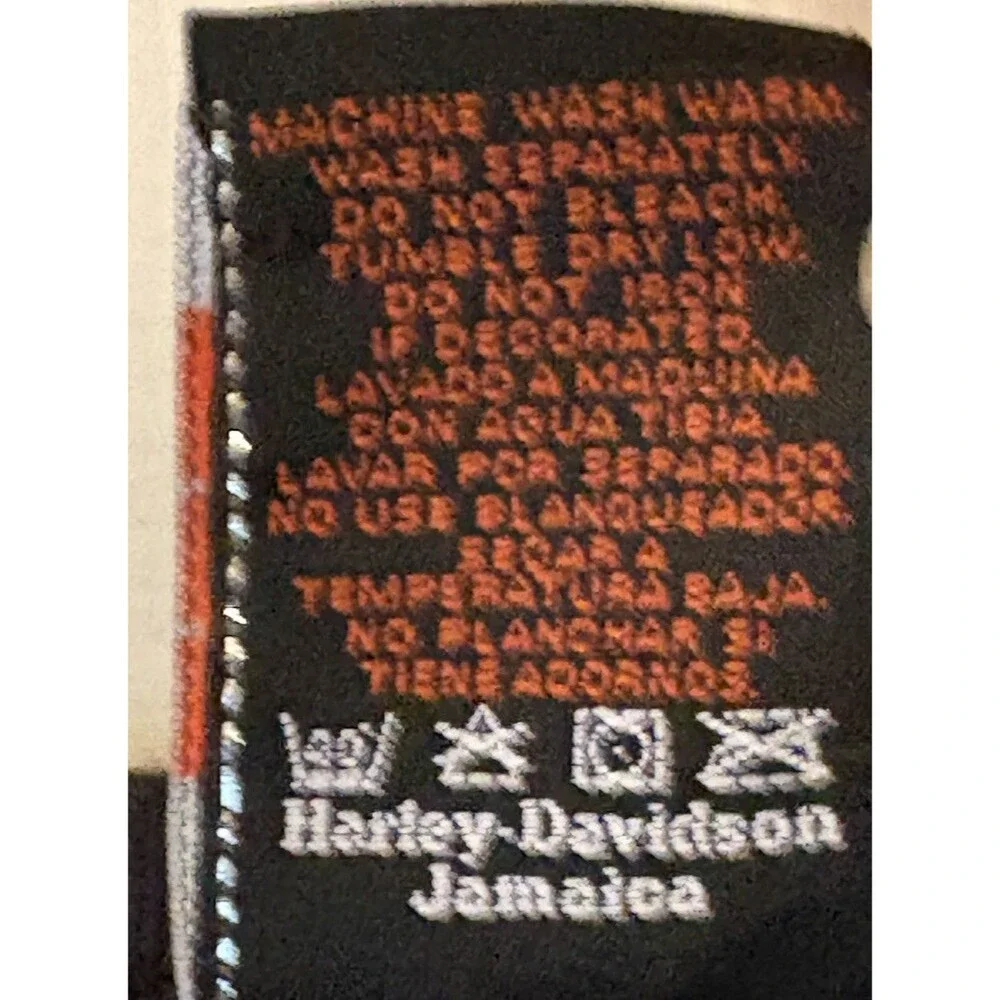 Harley Davidson Graphic T Shirt Front & Back Hit Jamaica, Youth XL / Womens S